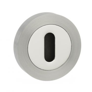 Click Here To Enlarge This Photo Of Atlantic - SPMESCKSNCP Senza Pari Key Escutcheons on Round Rose - Satin Nickel&sol;Chome Plate
