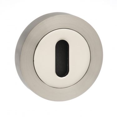 Click Here To Enlarge This Photo Of Atlantic - SPMESCKSNNP Senza Pari Key Escutcheons on Round Rose - Satin Nickel&sol;Nickel Plate