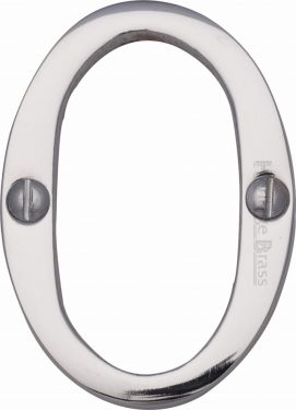 Click Here To Enlarge This Photo Of C1567 0-PC Heritage Brass Numeral 0 Face Fix 51mm &lpar;2"&rpar; Polished Chrome Finish