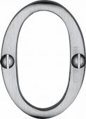 C1567 0-SC Heritage Brass Numeral 0 Face Fix 51mm &lpar;2"&rpar; Satin Chrome Finish