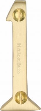 Click Here To Enlarge This Photo Of C1567 1-SB Heritage Brass Numeral 1 Face Fix 51mm &lpar;2"&rpar; Satin Brass Finish