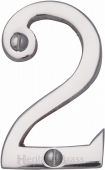 C1567 2-PC Heritage Brass Numeral 2 Face Fix 51mm &lpar;2"&rpar; Polished Chrome Finish
