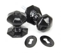 33250 From The Anvil Black Octagonal Mortice&sol;Rim Knob Set