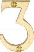 C1567 3-SB Heritage Brass Numeral 3 Face Fix 51mm &lpar;2"&rpar; Satin Brass Finish