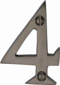 C1567 4-MB Heritage Brass Numeral 4 Face Fix 51mm &lpar;2"&rpar; Matt Bronze Finish