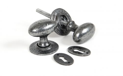 Click Here To Enlarge This Photo Of 33644 From The Anvil Pewter Oval Mortice&sol;Rim Knob Set