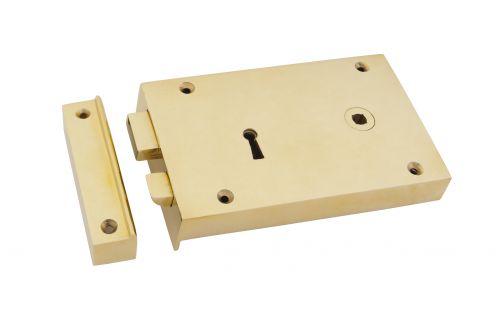 Click Here To Enlarge This Photo Of 83588 From The Anvil Polished Brass Right Hand Rim Lock - Large