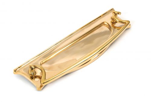 Click Here To Enlarge This Photo Of 83545 From The Anvil Polished Brass Art Deco Letter Plate - Size&colon; 304x85mm - C&sol;C&colon; 253mm - Aperture&colon; 200x48mm