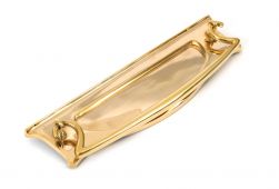 83545 From The Anvil Polished Brass Art Deco Letter Plate - Size&colon; 304x85mm - C&sol;C&colon; 253mm - Aperture&colon; 200x48mm