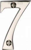 C1567 7-PNF Heritage Brass Numeral 7 Face Fix 51mm &lpar;2"&rpar; Polished Nickel Finish
