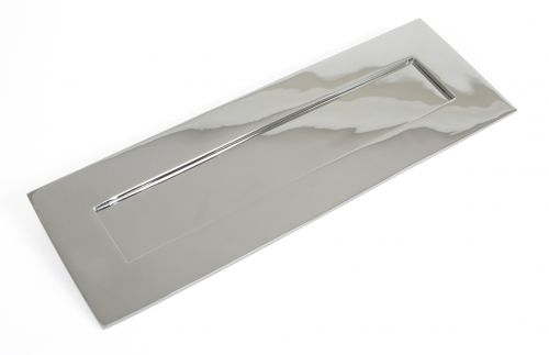 Click Here To Enlarge This Photo Of 33052 From The Anvil Polished Chrome Letterplate - Large - Size&colon; 304x96mm - C&sol;C&colon; 268mm - Aperture&colon; 232x56mm