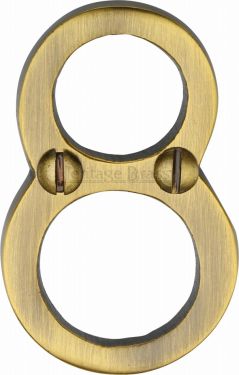 Click Here To Enlarge This Photo Of C1567 8-AT Heritage Brass Numeral 8 Face Fix 51mm &lpar;2"&rpar; Antique Brass Finish