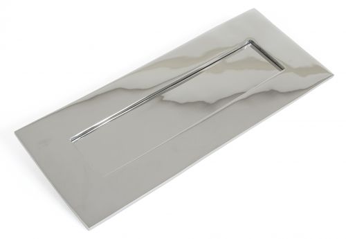 Click Here To Enlarge This Photo Of 33062 From The Anvil Polished Chrome Letterplate - Small - Size&colon; 252x96mm - C&sol;C&colon; 230mm - Aperture&colon; 204x48mm
