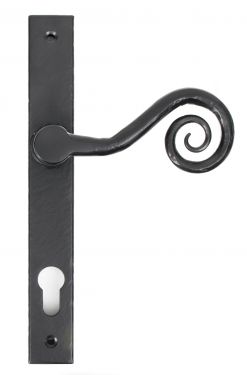 Click Here To Enlarge This Photo Of 33037L From The Anvil Black Monkeytail Slimline Lever Espag&period; Lock Set - LH - 92mm Centres - 212mm Screw Centres