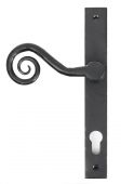 33037R From The Anvil Black Monkeytail Slimline Lever Espag&period; Lock Set - RH - 92mm Centres - 212mm Screw Centres