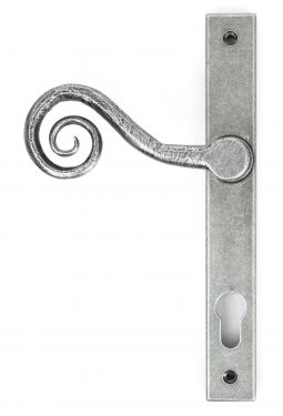 Click Here To Enlarge This Photo Of 33038R From The Anvil Pewter Patina Monkeytail Slimline Lever Espag&period; Lock Set - RH - 92mm Centres - 212mm Screw Centres