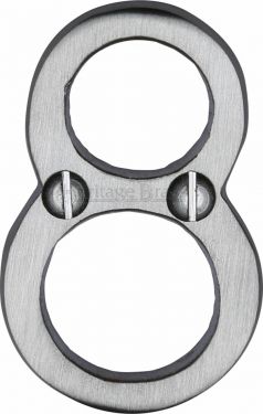 Click Here To Enlarge This Photo Of C1567 8-SC Heritage Brass Numeral 8 Face Fix 51mm &lpar;2"&rpar; Satin Chrome Finish
