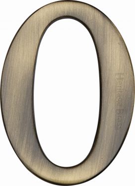 Click Here To Enlarge This Photo Of C1568 0-AT Heritage Brass Numeral 0 Self Adhesive 51mm &lpar;2"&rpar; Antique Brass Finish