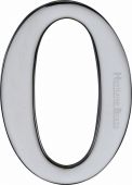 C1568 0-PC Heritage Brass Numeral 0 Self Adhesive 51mm &lpar;2"&rpar; Polished Chrome Finish