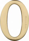 C1568 0-SB Heritage Brass Numeral 0 Self Adhesive 51mm &lpar;2"&rpar; Satin Brass Finish