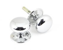 90291 From The Anvil Polished Chrome Mushroom Mortice&sol;Rim Knob Set