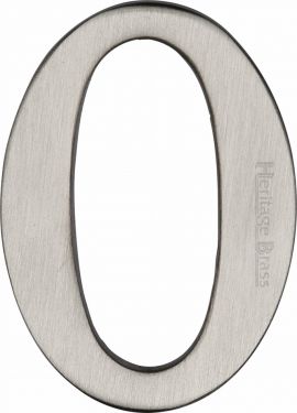 Click Here To Enlarge This Photo Of C1568 0-SN Heritage Brass Numeral 0 Self Adhesive 51mm &lpar;2"&rpar; Satin Nickel Finish