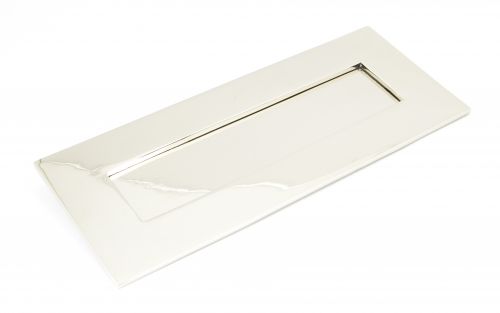 Click Here To Enlarge This Photo Of 90289 From The Anvil Polished Nickel Letterplate - Small - Size&colon; 252x96mm - C&sol;C&colon; 230mm - Aperture&colon; 204x48mm
