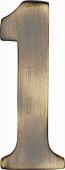 C1568 1-AT Heritage Brass Numeral 1 Self Adhesive 51mm &lpar;2"&rpar; Antique Brass Finish