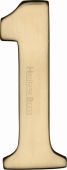 C1568 1-PB Heritage Brass Numeral 1 Self Adhesive 51mm &lpar;2"&rpar; Polished Brass Finish