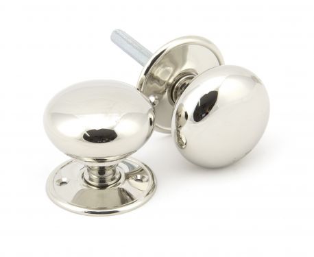 Click Here To Enlarge This Photo Of 91530 From The Anvil Polished Nickel 57mm Mushroom Mortice&sol;Rim Knob Set