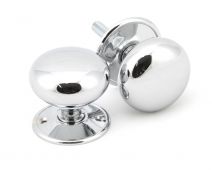 91532 From The Anvil Polished Chrome 57mm Mushroom Mortice&sol;Rim Knob Set