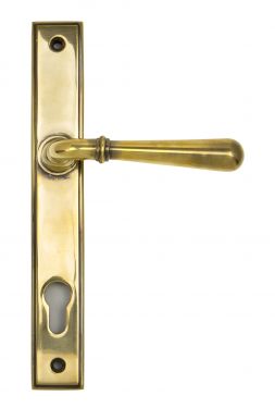 Click Here To Enlarge This Photo Of 91413 From The Anvil Aged Brass Newbury Slimline Lever Espag&period; Lock Set  - 92mm Centres - 212mm Screw Centres