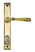 91413 From The Anvil Aged Brass Newbury Slimline Lever Espag&period; Lock Set  - 92mm Centres - 212mm Screw Centres