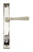 91427 From The Anvil Polished Nickel Newbury Slimline Lever Espag&period; Lock Set  - 92mm Centres - 212mm Screw Centres