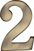 C1568 2-AT Heritage Brass Numeral 2 Self Adhesive 51mm &lpar;2"&rpar; Antique Brass Finish
