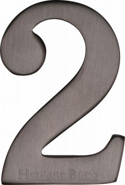 Click Here To Enlarge This Photo Of C1568 2-MB Heritage Brass Numeral 2 Self Adhesive 51mm &lpar;2"&rpar; Matt Bronze Finish
