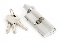 90216 From The Anvil Satin Chrome 40&sol;40 Euro Profile Cylinder & Turn