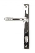33305 From The Anvil Polished Chrome Reeded Slimline Lever Espag&period; Lock Set  - 92mm Centres - 212mm Screw Centres