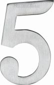 C1568 5-SC Heritage Brass Numeral 5 Self Adhesive 51mm &lpar;2"&rpar; Satin Chrome Finish