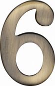 C1568 6-AT Heritage Brass Numeral 6 Self Adhesive 51mm &lpar;2"&rpar; Antique Brass Finish