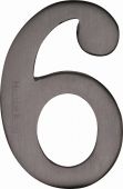 C1568 6-MB Heritage Brass Numeral 6 Self Adhesive 51mm &lpar;2"&rpar; Matt Bronze Finish