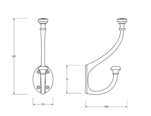 Click Here To Enlarge This Photo Of 33249 From The Anvil Black 7 3&sol;4'' Hat & Coat Hook